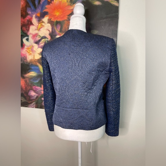 Sandro Paris Metallic Wool Blend Full Zip Evening Jacket Luxury Designer 38/M - Picture 2 of 10